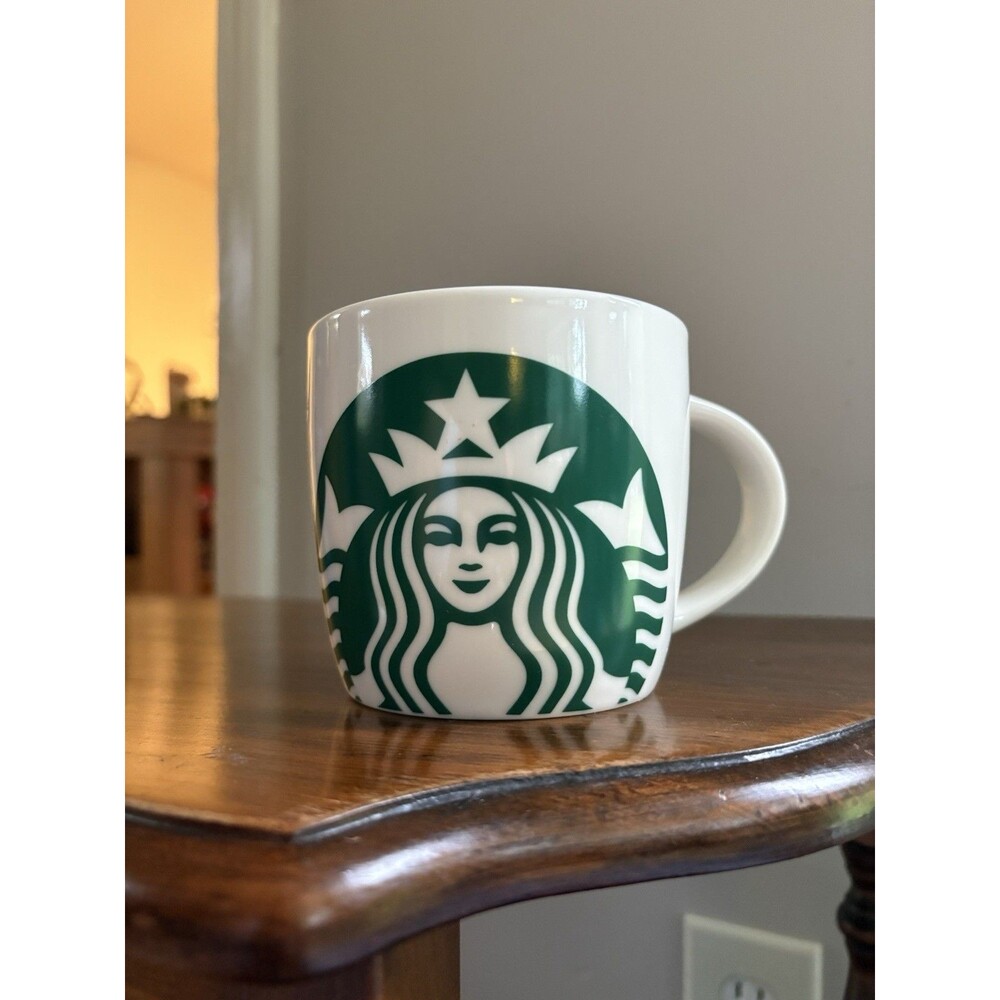Starbucks 2017 Siren Mermaid Logo Coffee Mug 14 fl oz White Green Ceramic Cup